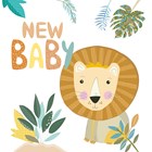 Geboorte felicitatie leeuwtje in de jungle